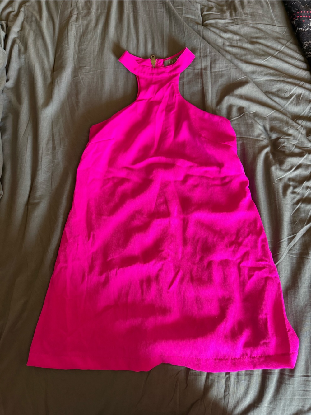 essue Hot Pink Mini Halter Dress